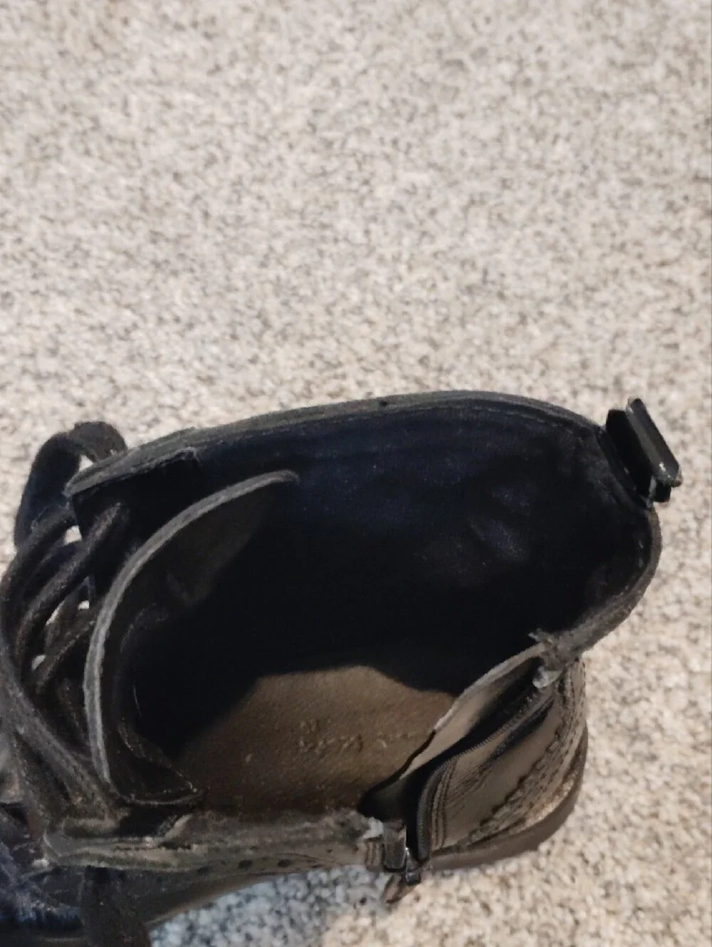 Zara Black Kids Lace-Up Brogue Combat Boots